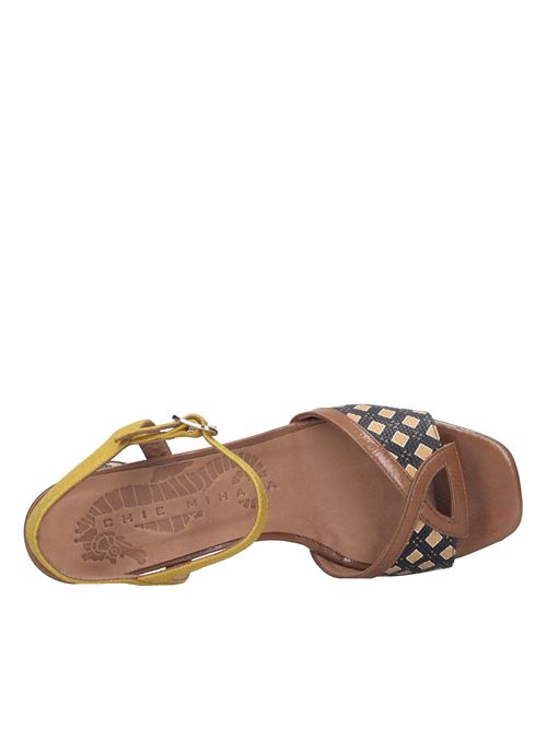 Sandali in pelle CHIE MIHARA | RYLA FERRARIMARRONE-NERO-GIALLO